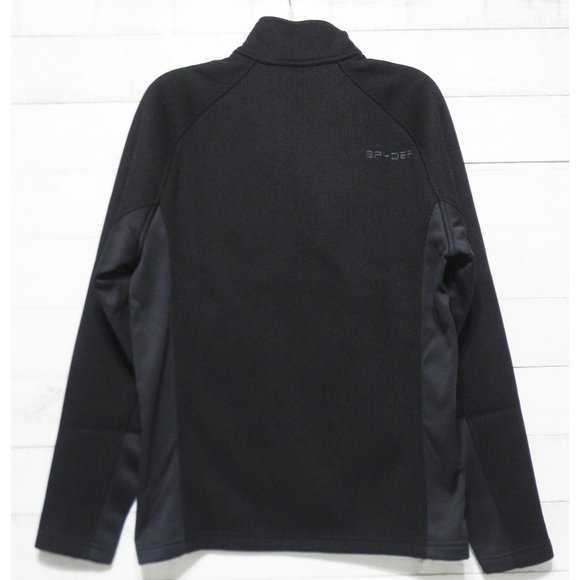 Spyder Mens Half Zip Fleece Lined Knit Sweater / Pullover • Black • Sz M • NWT - Picture 2 of 12